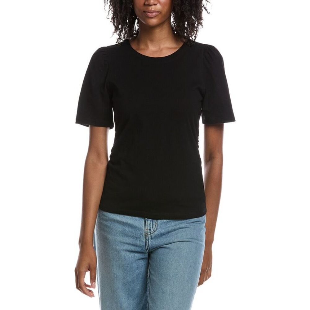 Current/Elliott Womens  Puff Sleeve T-Shirt, Black